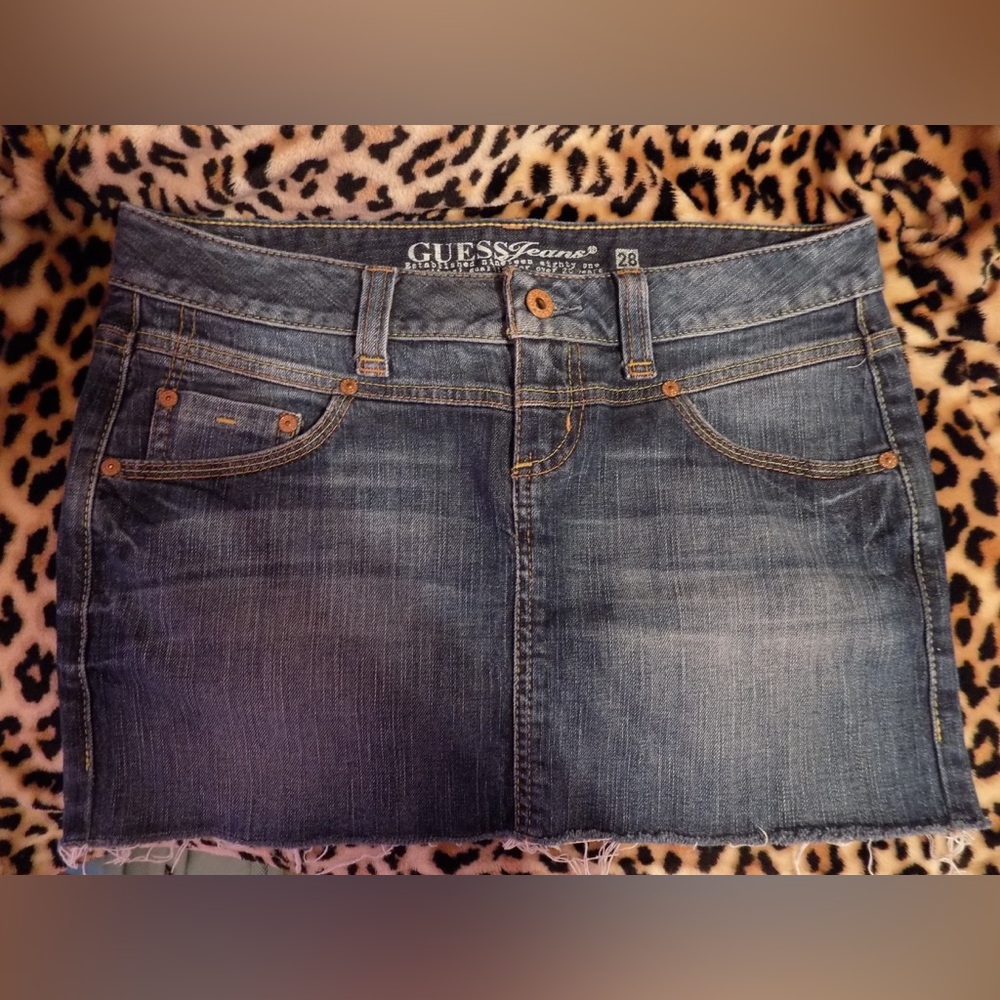 Guess Women's Dark Wash Denim Mini Skirt